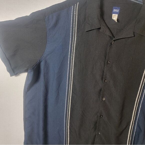 Basic Editions Mens Black/Blue Polo Shirt Solid Cotton Collared Big & Tall 4XL - Picture 10 of 10